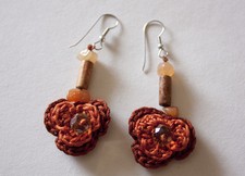 Orecchini pendenti Arancio in Cotone Macrame' (special price) pezzo unico!