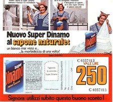 BUONO SCONTO DETERSIVO SUPER DINAMO 1975 PIEGHEVOLE