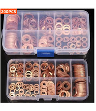 Set 200Pz Rondelle in Rame di Tenuta Guarnizioni Tappo Coppa Olio Auto Moto