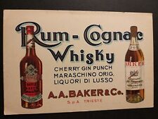 Trieste - Rum - Cognac e Whisky (liquori di lusso). Ditta A.A. Baker & Co.