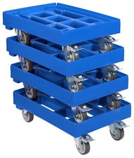 4 x Carrello Trasporto Igiene Carrello Trasporto Euroroller per Scatole con 2 Freni