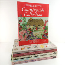 6x Cross Stitch Country Wide Florals Flower Themed Book Bundle Art & Craft