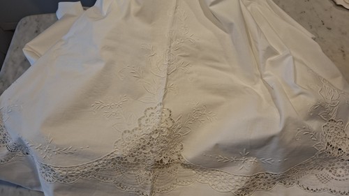 Lenzuolo matrimoniale ricamato - lenzuolo,