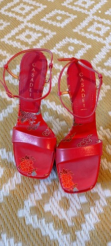 Casadei sandali rossi laccati - sandali,