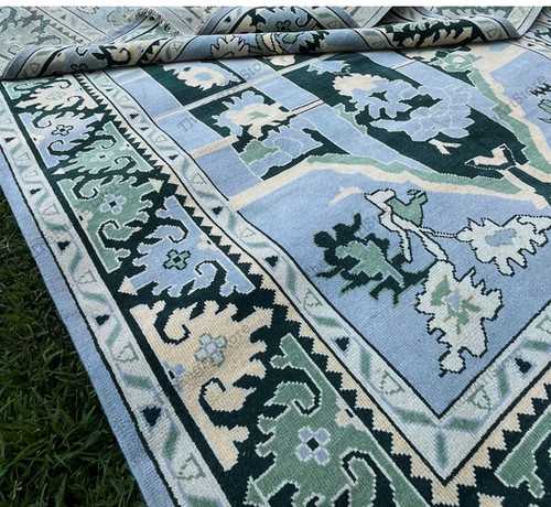 Tappeto verde oushak annodato - verde,