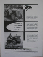 TRATTRICI AGRICOLE FIAT 600 E 601 1949 PUBBLICITA ADVERTISING ORIGINALE