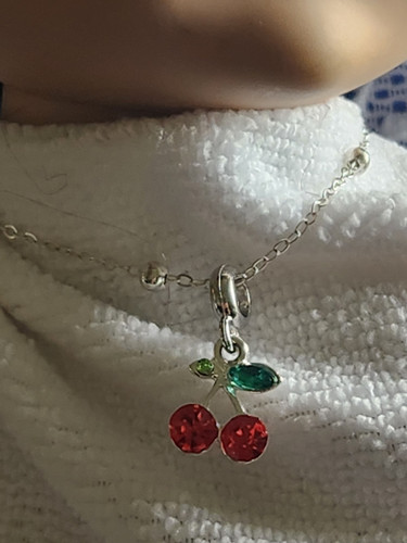 Collana tono argento - , fatta