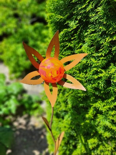 Fiore vetro ruggine - in,
