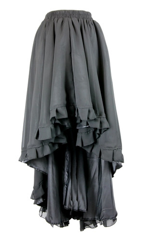 Gonna donna nera chiffon raso