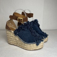 Sandali Chloe blu denim frange