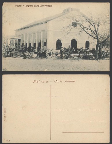 India old postcard church - india,