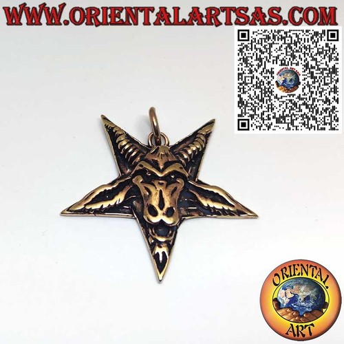 Ciondolo bronzo baphomet - bronzo,