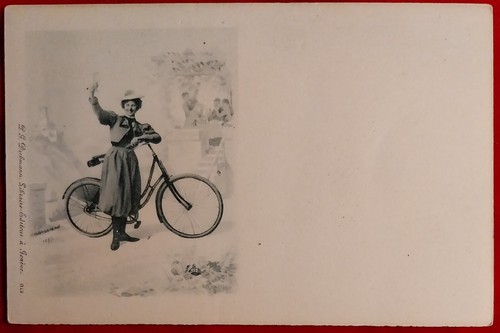 Cartolina bici ciclismo donna - ciclismo,