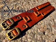 Bracciale in pelle largo uomo