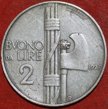 Italia 2 Lire 1927 Vittorio