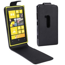 COVER CUSTODIA FLIP CASE PER NOKIA LUMIA 920 ECO PELLE FODERO NERO NUOVO