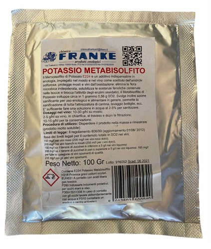 Metabisolfito potassio - metabisolfito,