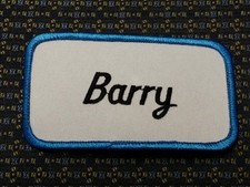 BARRY TARGHETTA NOME TOPPA BLU E BIANCA