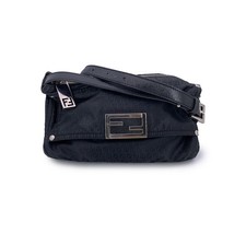 Fendi Black Monogram Canvas Small Crossbody Messenger Bag