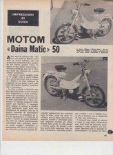 advertising TEST CICLOMOTORE MOTOM DAINA MATIC 1967 MOTOITALIANE MOTOSPORT EPOCA