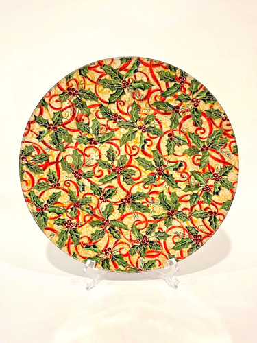 Piatto vetro decoupage - piatto,