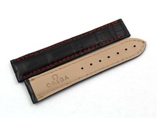 Cinturino Omega Speedmaster Pelle Alligatore Nero Deployante 20/18mm Casual New