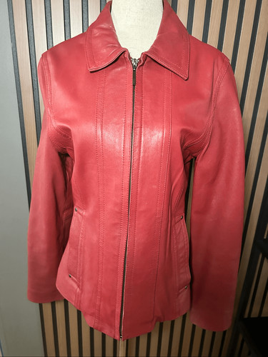 Giacca pelle rossa - giacca,