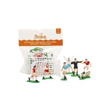 Set Calcio per decorazioni torte Kit composto da 7 giocatori e due porte