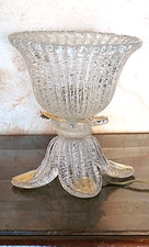 Lampada in vetro di Murano Barovier e Toso, fiore, dettagli dorati, metà secolo, Italia