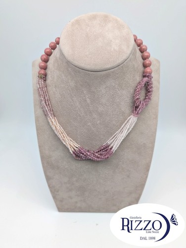 Collana fili rosa tormalina - collana,