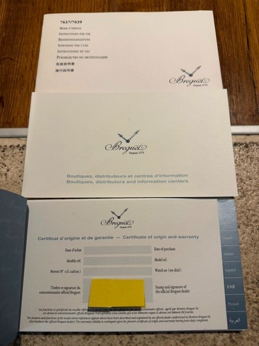 Breguet 7637 7639 papers set - breguet*,