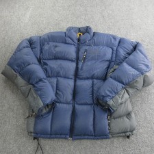 Giubbotto piumino montagna rigido uomo grande blu grigio full zip sub zero