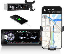 Autoradio 1DIN Bluetooth 5.0 FM MP5 USB AUX 7 Colori con Supporto Telefono