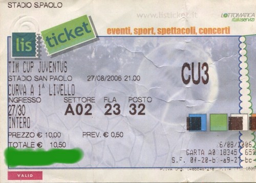 Biglietto coppa italia - biglietto,