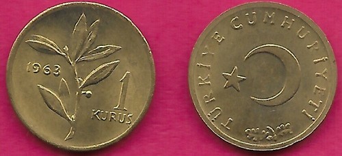 Turchia kurus 1963 unc - 1,