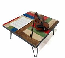 Tavolino Caffè Joan Miró Personalizzabile Legno Pallet Acciaio Gambe Forcina