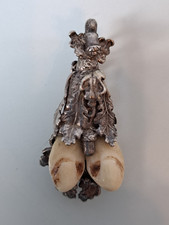 Bella Vecchia Spilla (E Ciondolo) Argento Con Granelli, Gioielli Tradizionali