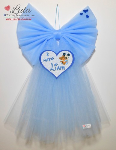 Fiocco nascita tulle - fiocco,