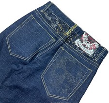Jeans Southpole borchie larghi gamba larga 32x30 uomo blu denim skate anni 90 Y2K
