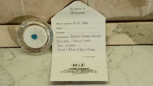 Topazio azzurro certificato - topazio, 3