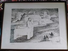 Salvatore Fiume (1915-97) Senza titolo (paesaggio metafisico) acquaforte 34,5x25