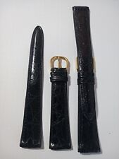 CINTURINO PELLE VERO COCCODRILLO VINTAGE EXTRA PIATTO ANNI 90 NERO 14 - 18 - 20