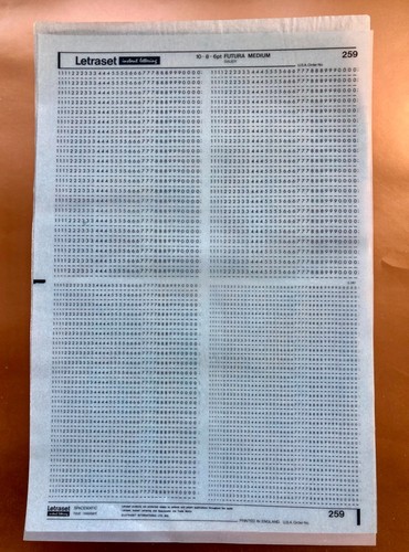 Letraset 259 futura medium - futura,