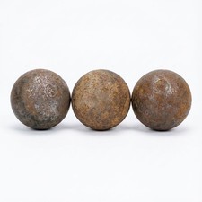 Antique Iron Cannonballs Set