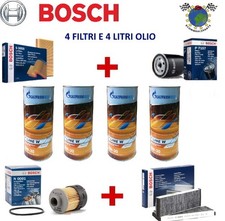Kit 4 Filtri Bosch + 4 Litri Olio 5W30 per LANCIA Y tst P d5f