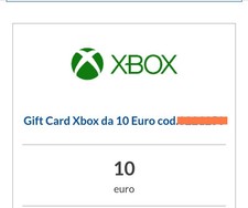 ORIGINALE ?? GIFT CARD XBOX LIVE CREDITO 10 € EURO CONSOLE XBOX ONE E SERIES X