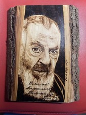 Pirografia Su Legno Di Tiglio Con Corteccia