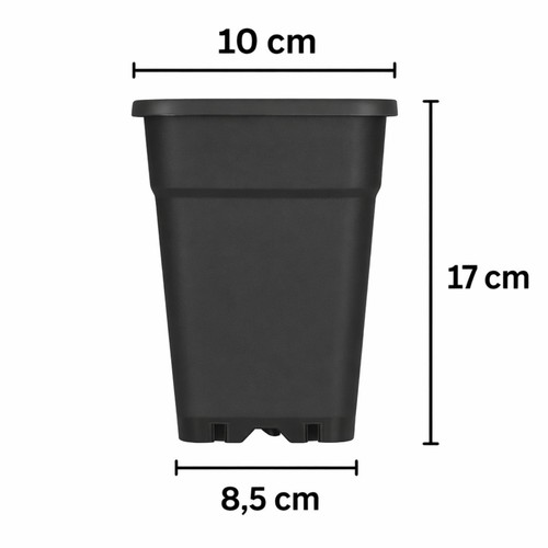 Vaso fiori quadrato nero - vaso,