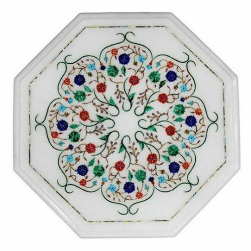 Tavolino marmo bianco - in, 18"