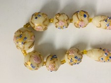 Lampada in vetro di Murano veneziano panna lavoro torta nuziale perline collana